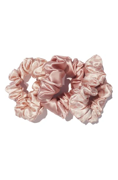 Shop Slip Pure Silk 3-pack Hair Ties In Pink Leopard