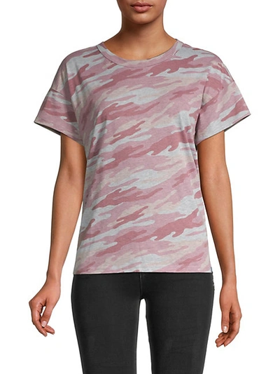 Shop Marc New York Printed Cotton-blend Tee In Rose