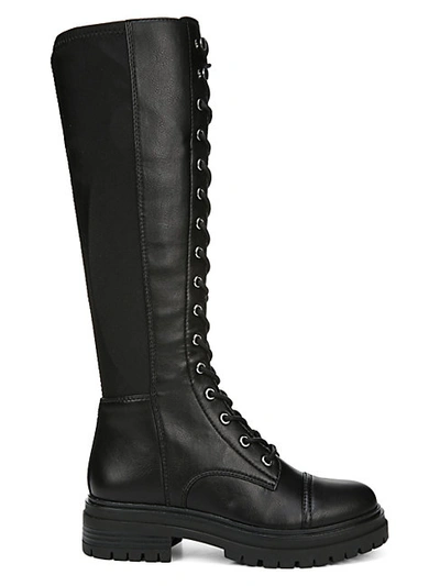 Shop Circus By Sam Edelman Gwen Faux Leather Tall Combat Boots In Black