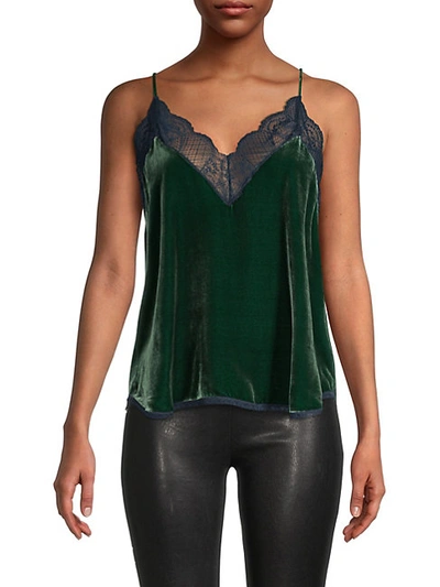 Shop Zadig & Voltaire Lace-trim Camisole In Officer