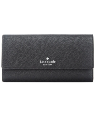 Shop Kate Spade New York Southport Avenue Sandra Flap Wallet In Black