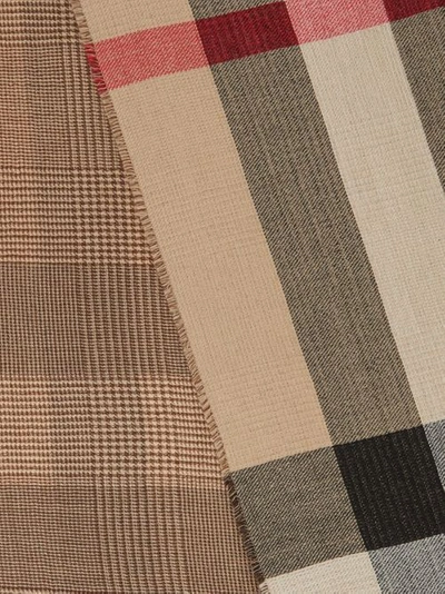 Shop Burberry Reversible Check Cashmere Scarf In Archive Beige