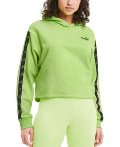 Shop Puma Women's Amplified Cropped Hoodie In Sharp Green