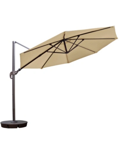 Shop Blue Wave Freeport 11' Octagonal Cantilever Patio Umbrella Sunbrella Acrylic In Beige