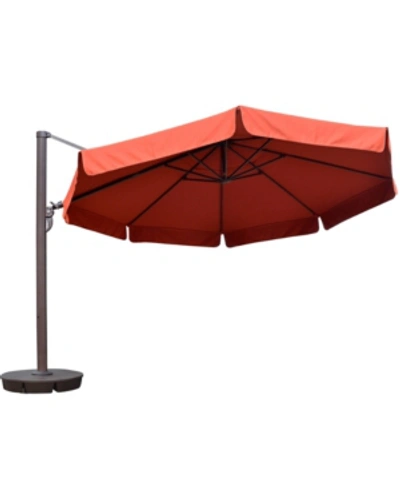 Shop Blue Wave Victoria 13' Octagonal Cantilever With Valance Patio Umbrella Sunbrella Acrylic In Brown