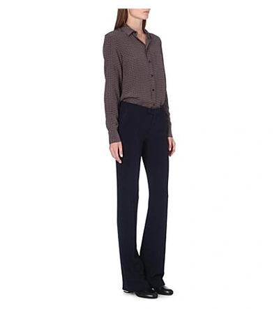 Shop Joseph Rock Flared Stretch-crepe Trousers In 370 Navy