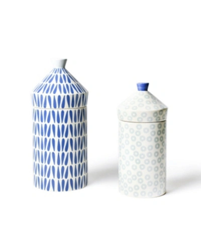 Coton Colors Iris Blue Canisters, Set Of 2 In Blue