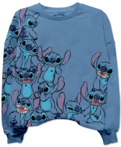 Shop Disney Juniors' Stitch Sweatshirt In Blue