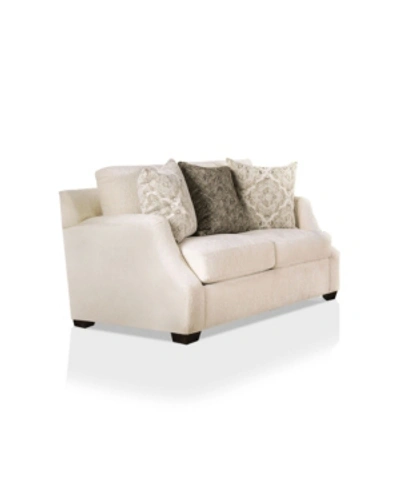 Shop Furniture Of America Quavo Upholstered Loveseat In Ivory