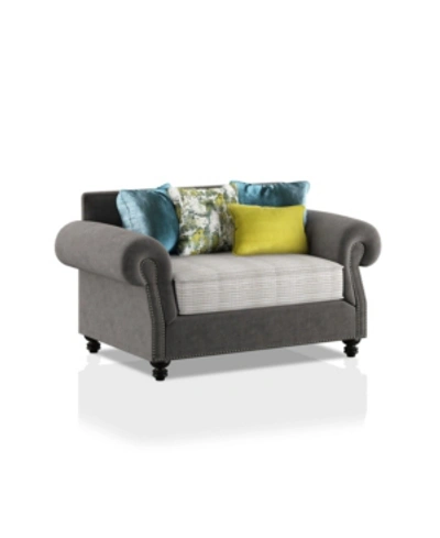Shop Furniture Of America Briarcliffe Upholstered Loveseat In Gray