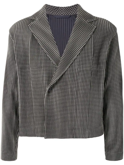 Shop Issey Miyake Gingham Wrap Blazer In Multicolour