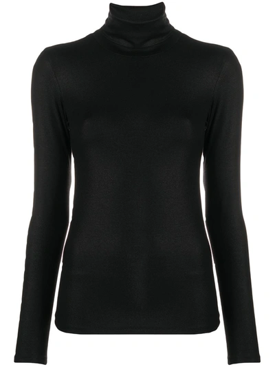 Shop Majestic Turtleneck Sweater In Black