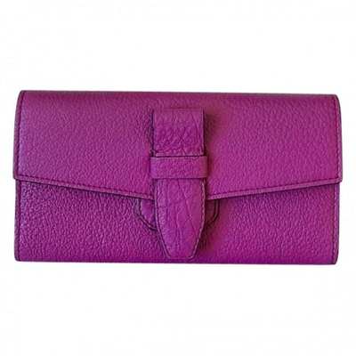 Pre-owned Lancel Purple Leather Wallet