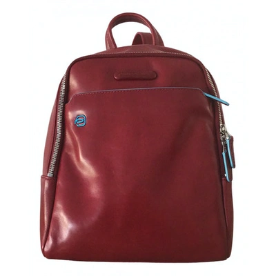 Pre-owned Piquadro Burgundy Leather Backpack