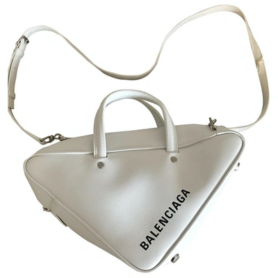 Pre-owned Balenciaga Triangle White Leather Handbag