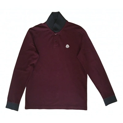 Pre-owned Moncler Burgundy Cotton Polo Shirts