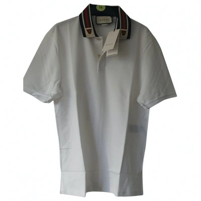 Pre-owned Gucci White Cotton Polo Shirts