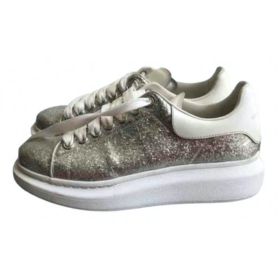 Pre-owned Alexander Mcqueen Oversize Silver Leather Trainers