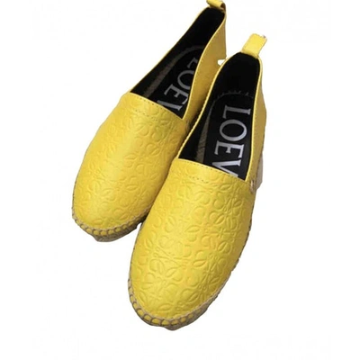 Pre-owned Loewe Yellow Leather Espadrilles