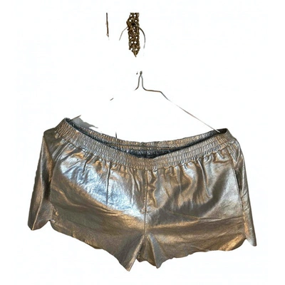 Pre-owned Maje Metallic Leather Shorts