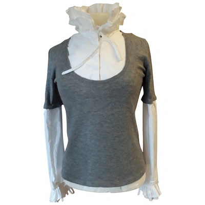 Pre-owned Daniele Alessandrini Grey Cotton  Top