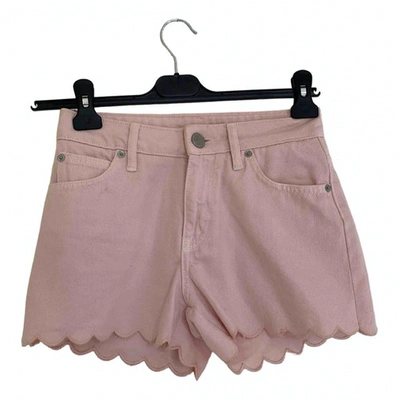 Pre-owned Maje Short Jeans In Pink