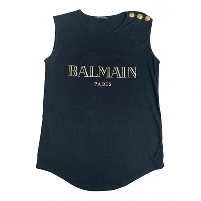 Pre-owned Balmain Black Cotton  Top