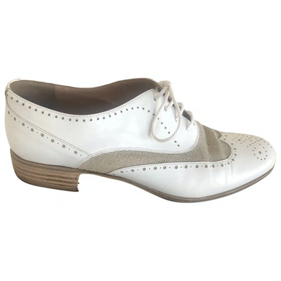 Pre-owned Fratelli Rossetti White Leather Lace Ups