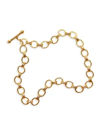 Shop Elizabeth Locke Gold Rimini 19k Yellow Gold & Diamond Medium-link Toggle Necklace