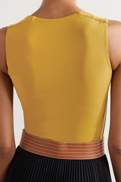 Shop Alix Nyc Corbin Stretch-jersey Thong Bodysuit In Mustard