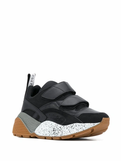 Shop Stella Mccartney Women's Black Polyurethane Sneakers