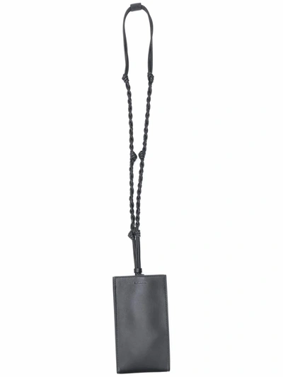 Shop Jil Sander Men's Black Leather Shoulder Bag