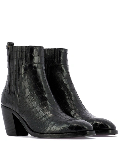 Shop Alberto Fasciani Women's Black Leather Ankle Boots