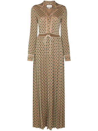 Shop Gucci Gg Lamé Maxi Dress In Nude