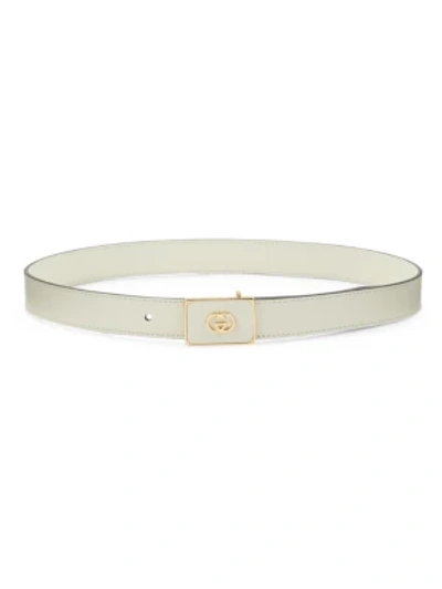 Shop Gucci Belt With Interlocking G Buckle In Black