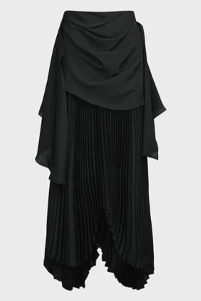 Shop A.w.a.k.e. High-waist Pleated Midi Skirt In Black