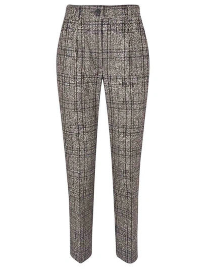 Shop Dolce & Gabbana Checked Tailored Pants In Brown