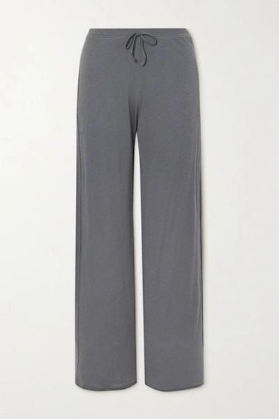 Shop Skin Guinevere Organic Pima Cotton-jersey Pants In Gray