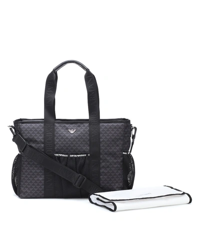 Shop Emporio Armani Changing Bag And Mat Set In Blue