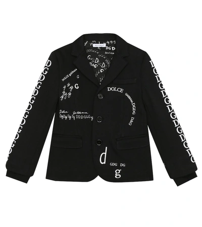 Shop Dolce & Gabbana Printed Cotton Jacket In Black