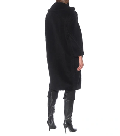 Shop Max Mara Tedgirl Alpaca-blend Teddy Coat In Black
