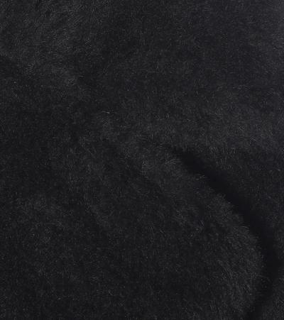 Max Mara Hooded Coat With Belt In Black Wool In Black