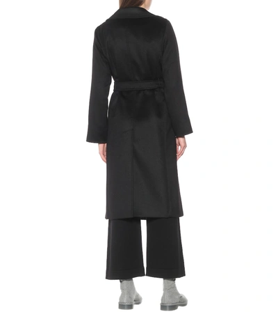 Shop Max Mara Manuela Icon Camel Hair Coat In Black