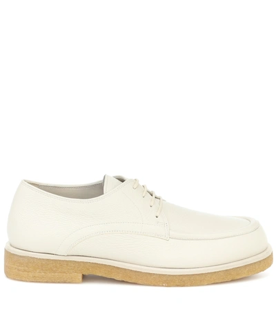 Shop The Row Honore Leather Derby Shoes In White