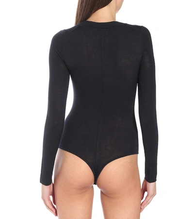 Shop Khaite Clover Stretch-wool Bodysuit In Black