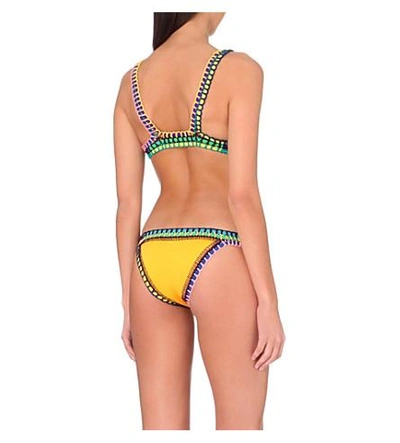 Shop Kiini Ro Bikini Top In Bright Yellow Multi