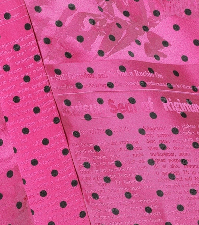 Shop Balenciaga Tuxedo Scarf Polka-dot Shirt In Pink