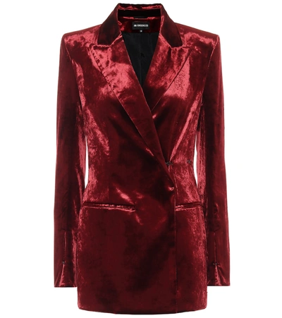 Shop Ann Demeulemeester Stretch-cotton Velvet Blazer In Red