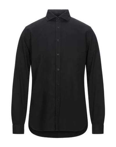 Shop Xacus Solid Color Shirt In Black