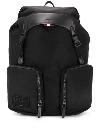 Shop Bally Rhudi Two-pocket Backpack In Black